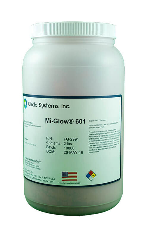 Partículas rojas Mi-Glow 601 premezcladas con agente humectante en polvo 34 de Circle Systems